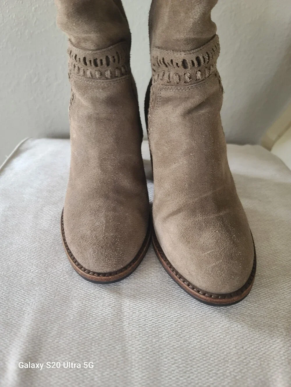 Vince Camuto Madolee Over-the-knee Boots Soft Taupe Tan Suede Size 7